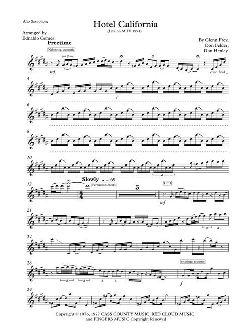 Hotel California (Arr. Ednaldo Gomes) - Eagles (Alto Sax Solo)