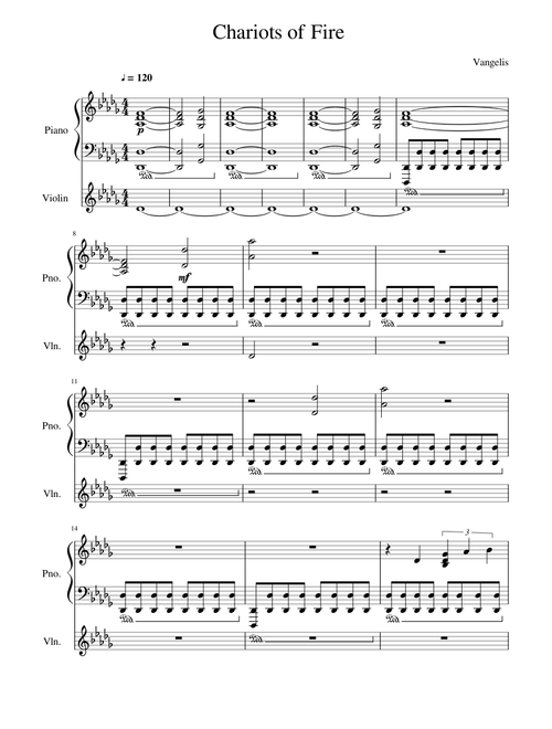Chariots of Fire Piano and Violin Duet