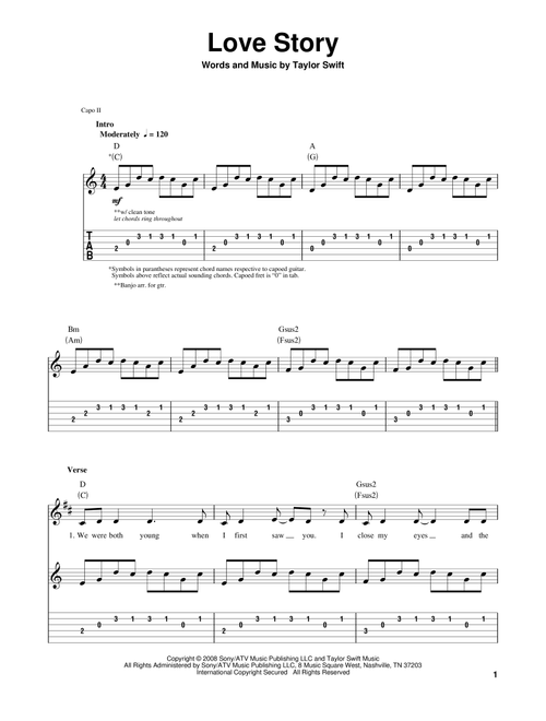 Love Story - Taylor Swift (Guitar Tab Play-Along)