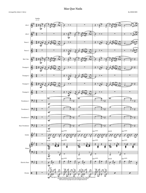 Mas Que Nada (Arr. Adam C. Berry) - Sergio Mendes (Jazz Ensemble)