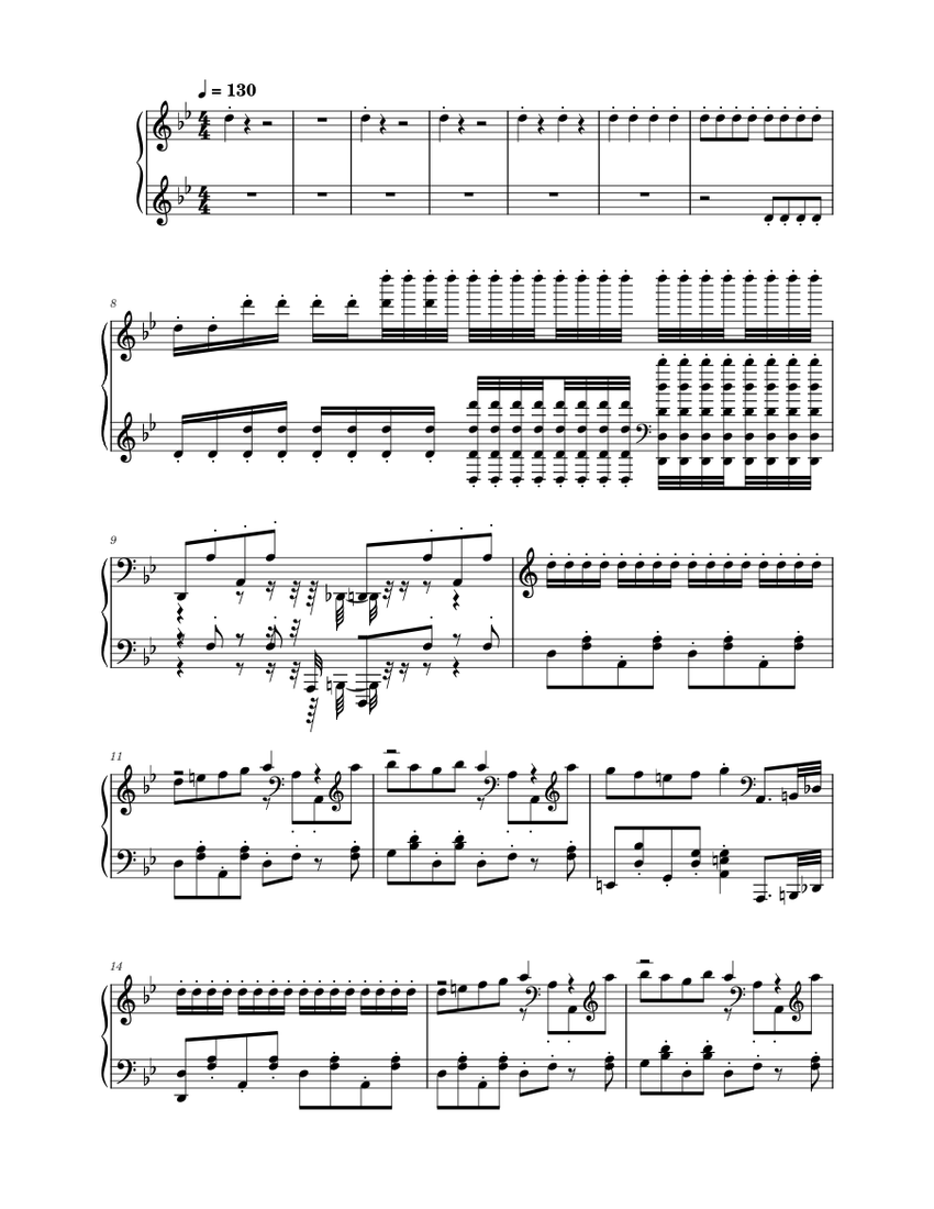 Rush D Sheet music for Piano (Piano Sextet)