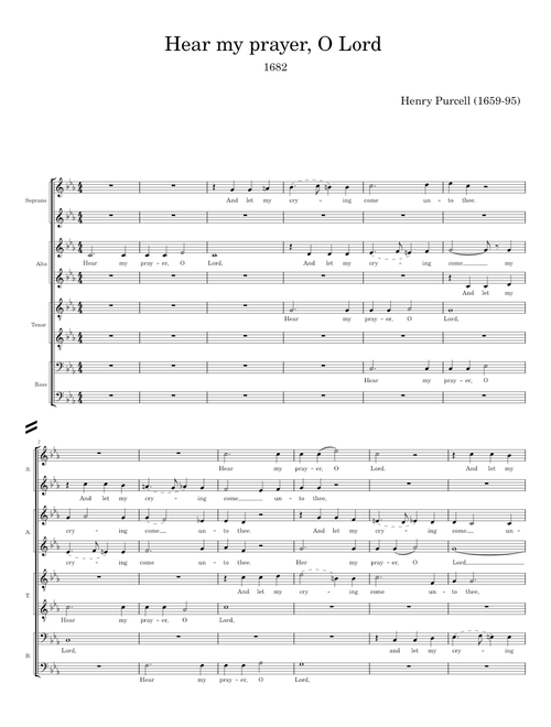 Hear my prayer, O Lord - Henry Purcell