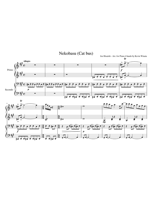 Catbus – Joe Hisaishi (Piano 4 hands)