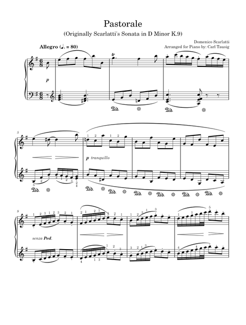 Scarlatti/Tausig Pastorale in E Minor