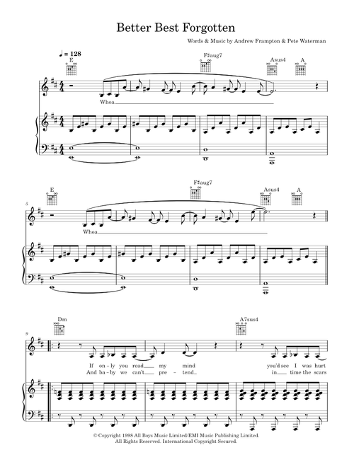 Better Best Forgotten - Steps Ahead (Piano-Vocal-Guitar (Piano Accompaniment))