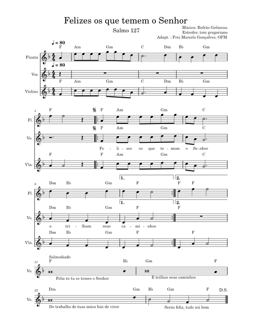 Salmo 127 - Felizes os que temem o Senhor e trilham seus caminhos