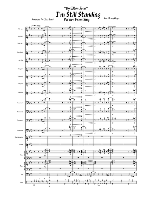 Elton John - I'm Still Standing - Arranged for Jazz Band