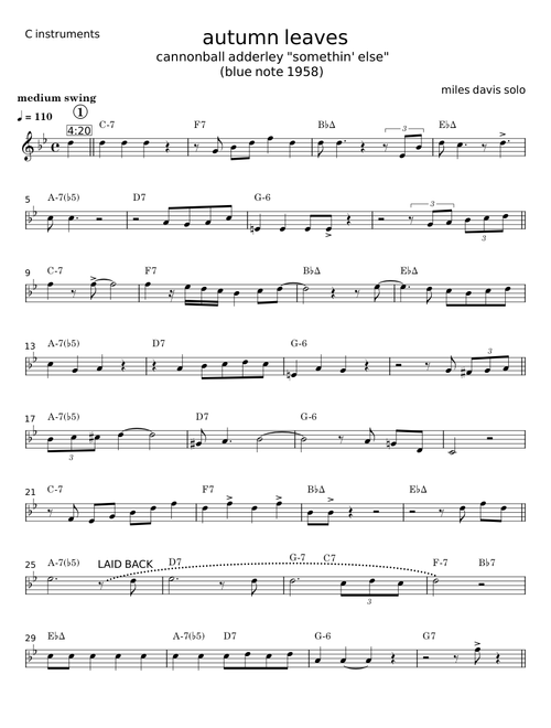 Autumn leaves - Miles Davis