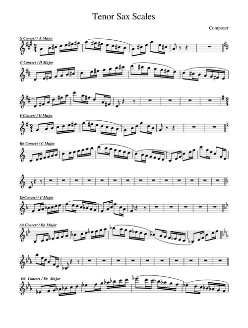 Tenor Sax Scales 2 Octaves + Arpeggios 2