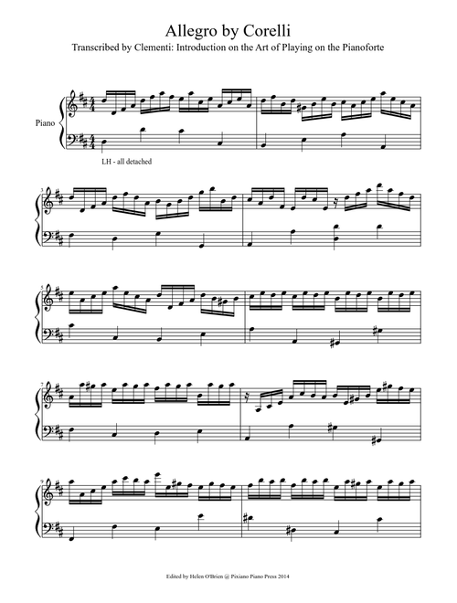 Allegro by Corelli transcribed Clementi