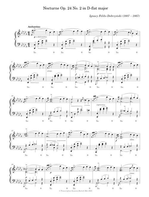 Nocturne Op. 24 No. 2 in D-flat major — Ignacy Feliks Dobrzyński
