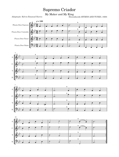 My maker and my king – SDA Hymns – Supremo Criador