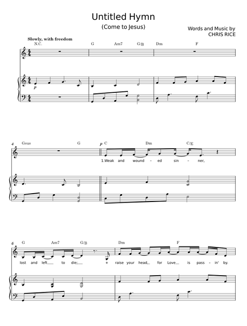 Untitled hymn come to jesus - Chris Rice