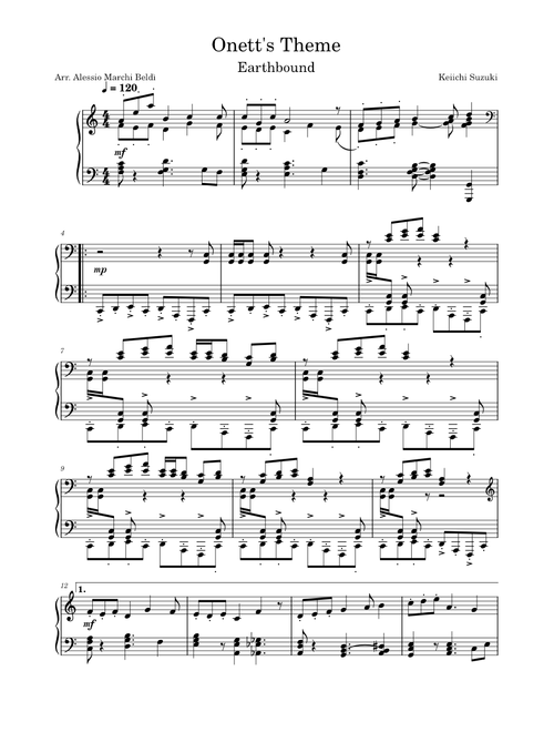Theme of Onett – Keiichi Suzuki Theme of Onett (Earthbound)