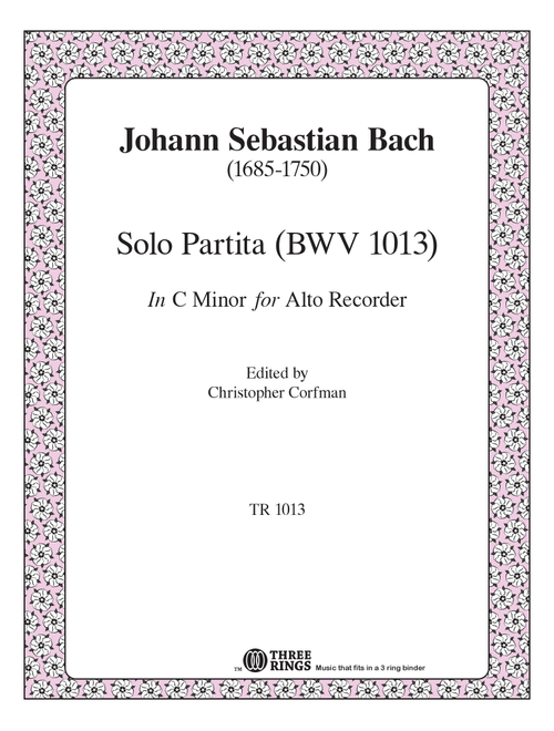 Partita in C minor for Solo Instrument (BWV 1013) (Arr. Christopher Corfman) - Bach, Johann Sebastian (1685-1750) (Recorder Solo)