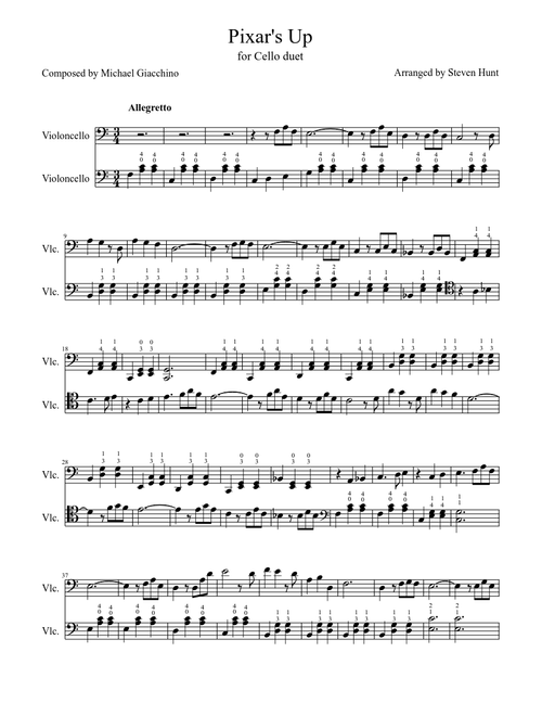 Pixar's UP for Cello Duet