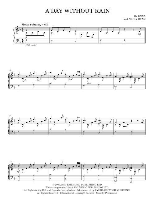 A Day Without Rain - Enya (Piano Solo)