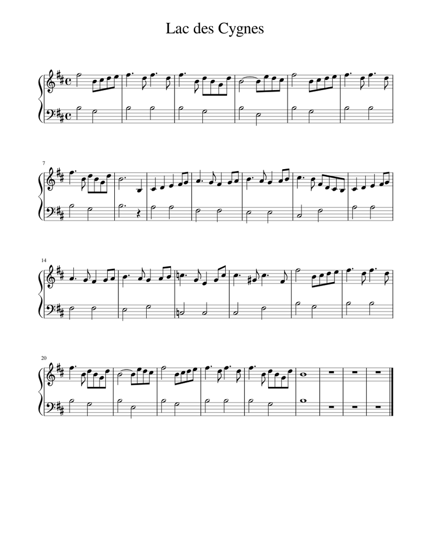 Le Lac Des Cygnes Partition Piano Pdf Le lac des cygnes Sheet music for Piano (Solo) | Musescore.com