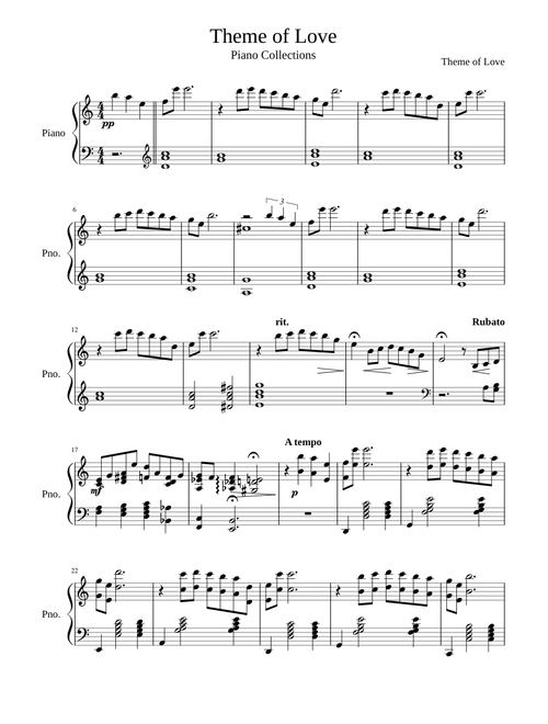 [FFIV] Theme of Love (Piano Collections) by Nobuo Uematsu