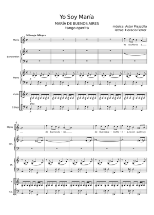Yo soy Maria - Astor Piazzolla Sheet Music for Piano, Synthesizer