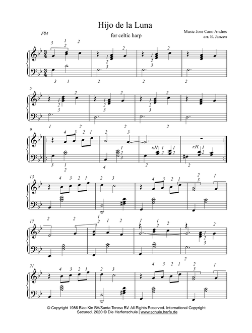 Hijo De La Luna (Arr. Elena Janzen) - Sarah Brightman (Harp)