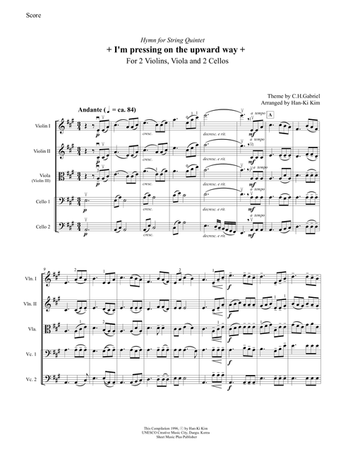 I'm pressing on the upward way (String Quintet) (Arr. Han-Ki Kim) - C.H.Gabriel (String Ensemble)
