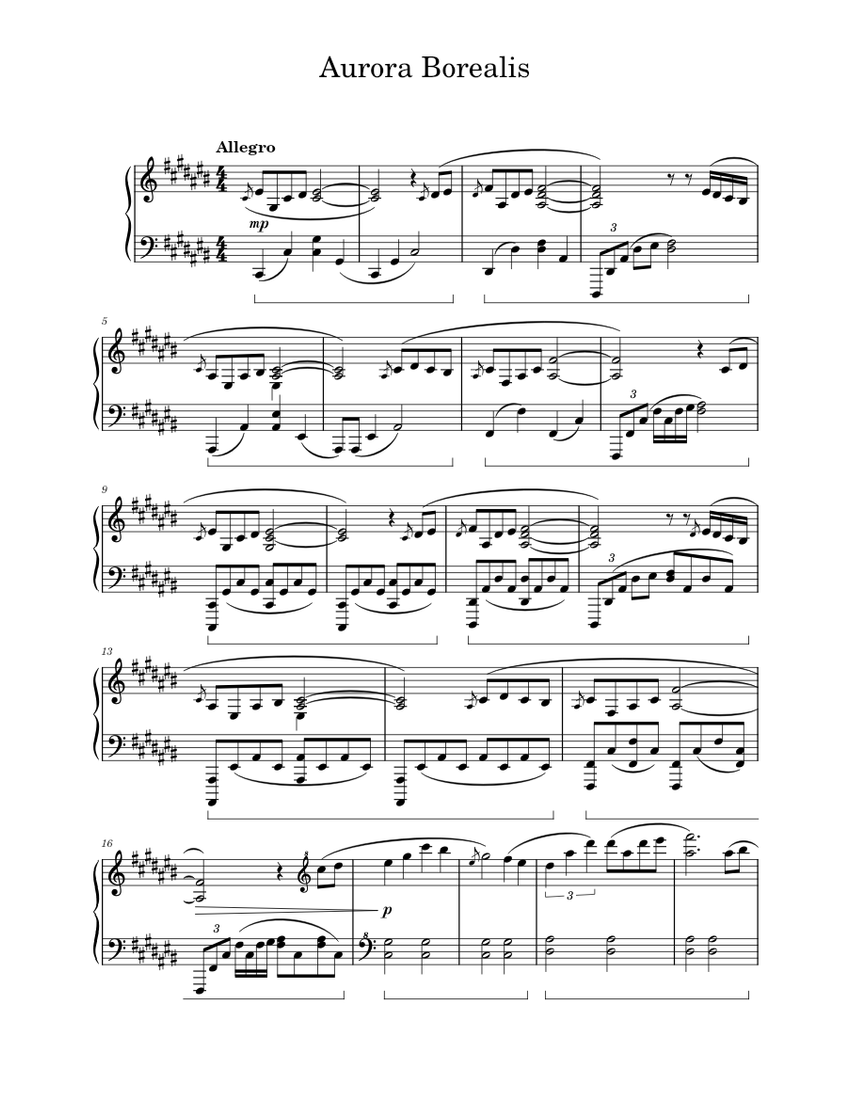 aurora様　まとめ楽譜 Aurora - Sheet Music - By Jacob's Piano