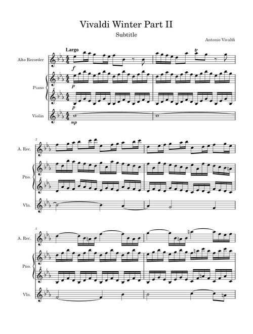 The Four Seasons - Winter – Antonio Vivaldi Antonio Vivaldi Winter Part II
