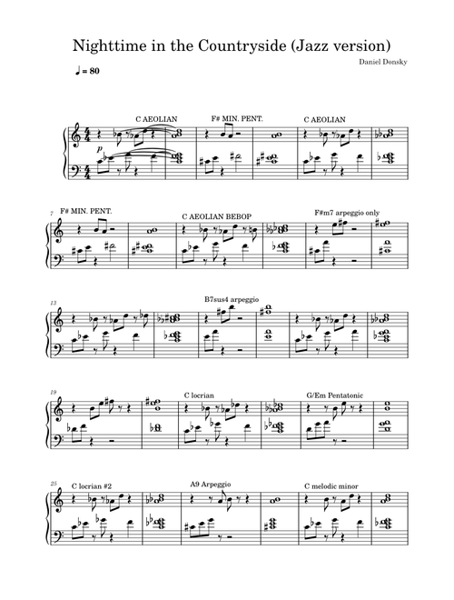 Nighttime in the Countryside Jazz version