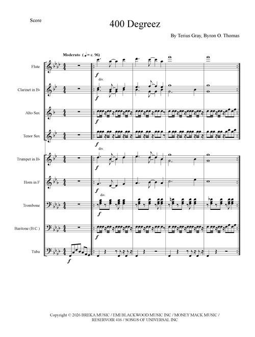 400 Degreez (Arr. Robert J. Post) - Juvenile (Marching Band)