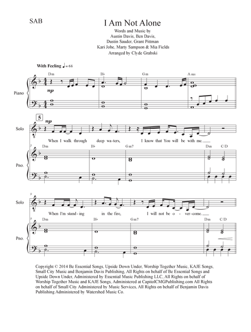 I Am Not Alone (Arr. Clyde Grabski) - Kari Jobe (Choral, 3-Part)