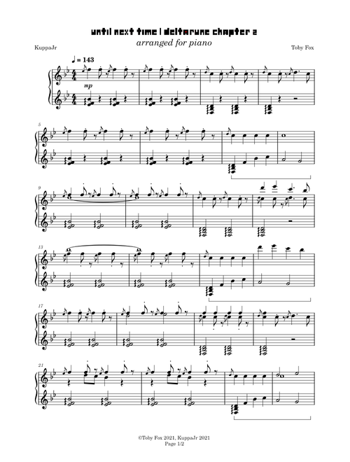 Until Next Time | Deltarune Chapter 2 (Piano Arrangement)