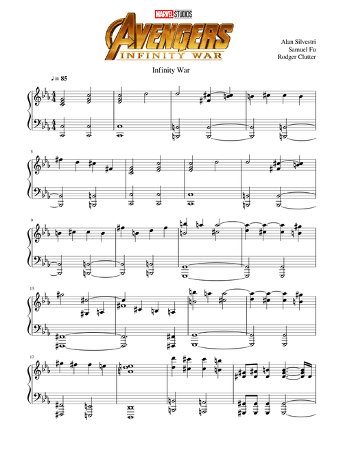 Infinity War - Avengers: Infinity War - Alan Silvestri - Piano Solo