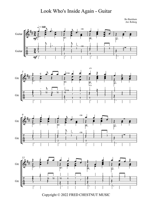 Look Who's Inside Again (Arr. Jackson Roberg) - Bo Burnham (Guitar Tab)