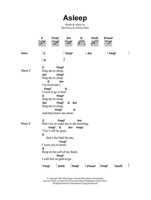 Asleep - The Smiths (Guitar Chords-Lyrics)