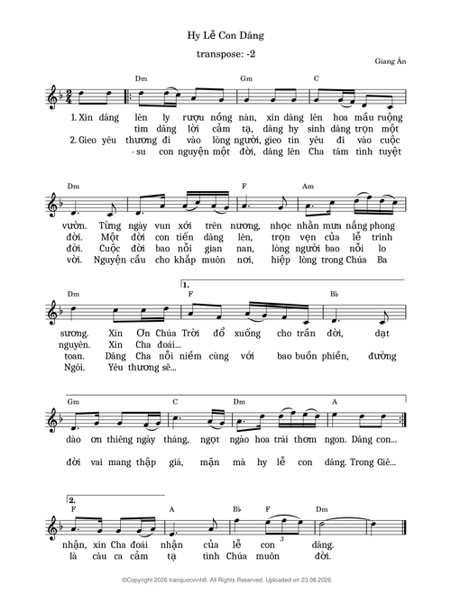 hy lễ con dâng - giang ân(-2)