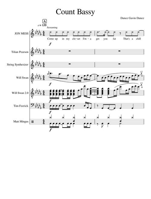 Count Bassy - Dance Gavin Dance (ending transcription)