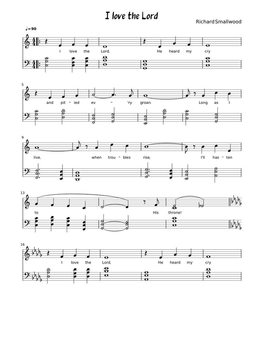 I love the Lord - SATB Sheet Music for Female, Male (Choral ...