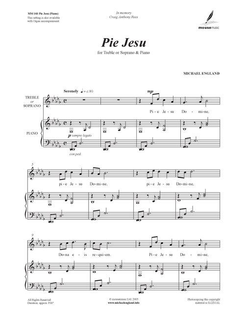 Pie Jesu - Michael England (Vocal Solo)