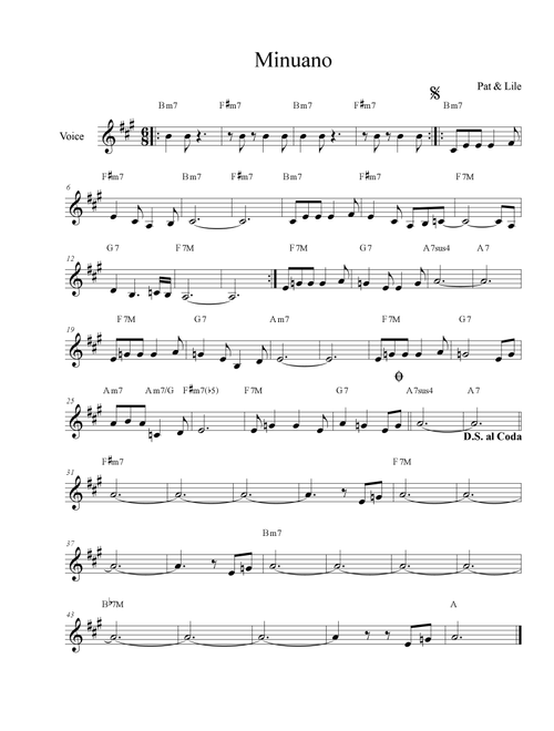 Minuano (six-eight) (Arr. Bruno Malaguti) - Pat Metheny (Lead Sheet - Fake Book)