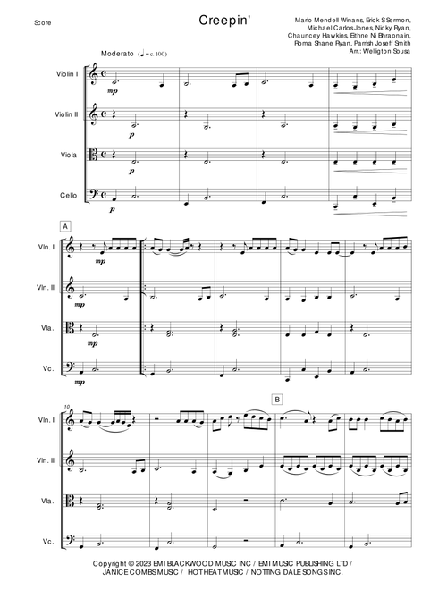 Creepin' (with The Weeknd & 21 Savage) (Arr. Jose Welligton Sousa de Castro) - 21 Savage Metro Boomin Feat. The Weeknd (String Quartet)