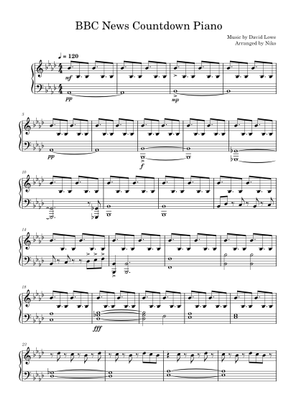 BBC News Countdown – David Lowe BBC News Special Closing Theme Sheet ...