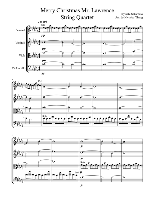 Merry Christmas Mr. Lawrence String Quartet