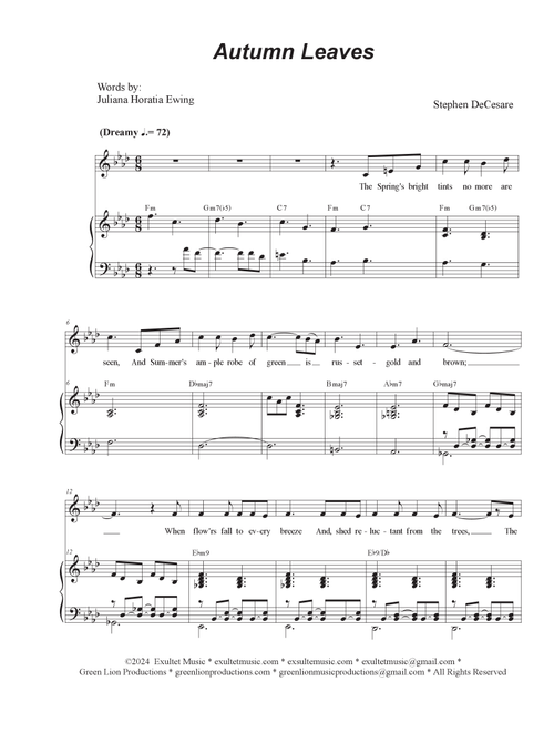 Autumn Leaves (Vocal solo) - Stephen DeCesare (Piano Vocal)