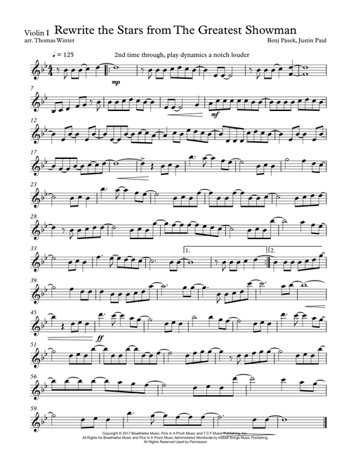 Rewrite The Stars (Arr. Thomas Winter) - Zac Efron & Zendaya (String Quartet)