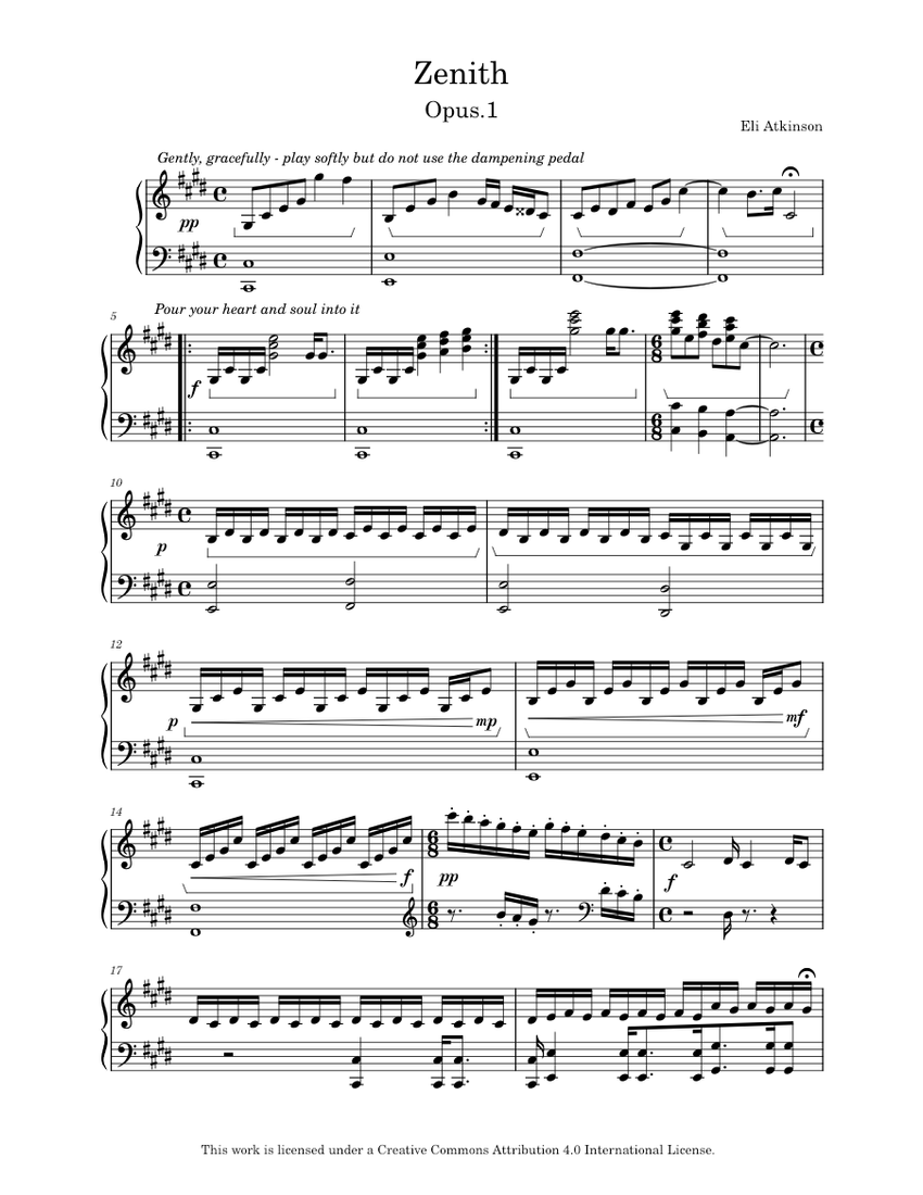 Zenith Sheet music for Piano (Solo)