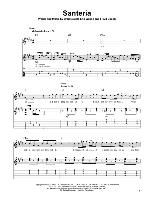Santeria - Sublime (Guitar Tab Play-Along)