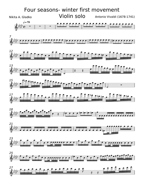 Winter First Movement - Antonio Vivaldi