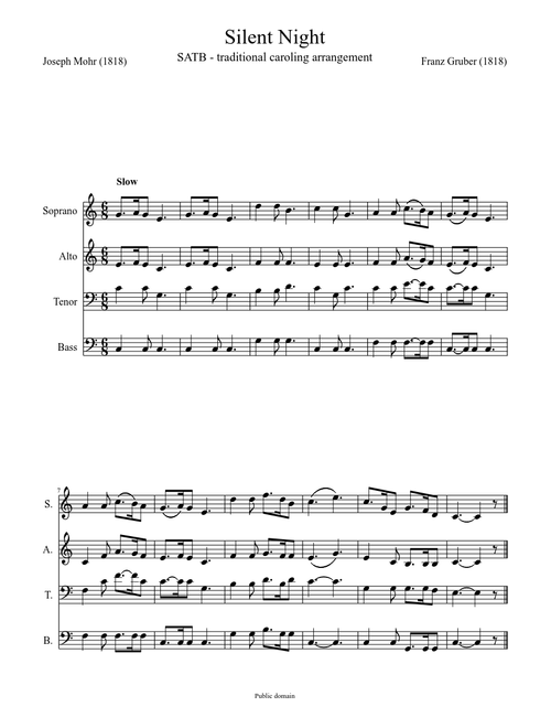 Silent Night (SATB)