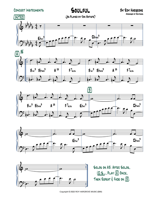Soulful (Arr. Rob Ames) - Roy Hargrove (Lead Sheet - Fake Book)